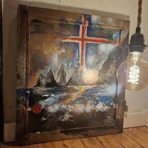 Altes Fenster handbemalt