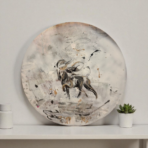 Wandbild Isländer rund